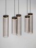 Lampa wisząca wielopunktowa LED szklane tuby szara z wgłębieniami dekoracyjna klasyczna minimalistyczna Luces Exclusivas